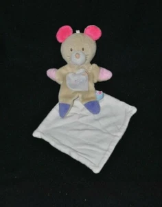 Peluche doudou souris beige rose SUCRE D'ORGE lune étoile mouchoir blanc TTBE  - Picture 1 of 1