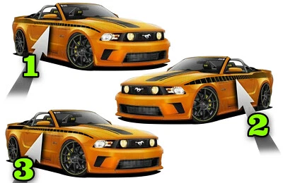 Kit de gráficos de rayas laterales de carreras para Ford Mustang GT 2010-2014 Shelby Saleen Foto 1 de 2
