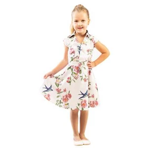 Girls Kids Floral Dress White Age 3-12 Years - Picture 1 of 6