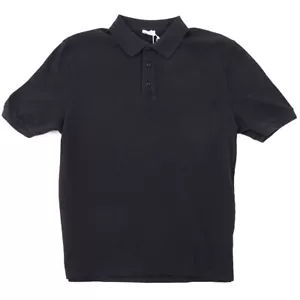 04651 / A Trip in a Bag S/S 2025 Black Pique Knit Cotton Polo Shirt M NWT - Picture 1 of 5