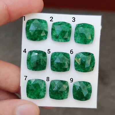 Natural Green Aventurine Cushion Rosecut Flatback - Image 1 of 4