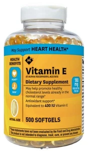 Member's Mark Vitamin E 400 IU Dietary Supplement 500 ct Supports Heart Health - Picture 1 of 5