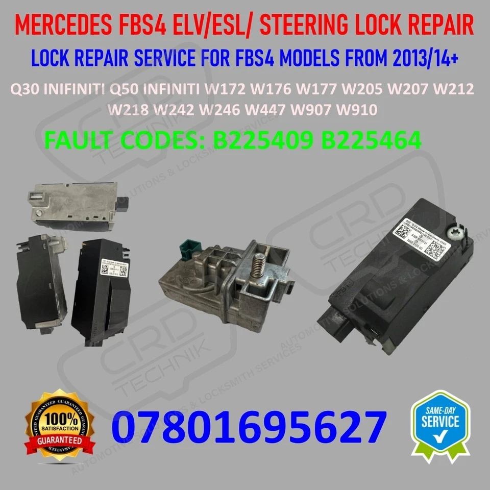 MERCEDES FBS4  W205 C CLASS, V CLASS, VIANO  ELV ESL STEERING LOCK REPAIR - Image 1 of 1