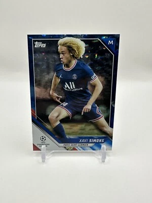 2021-22 Topps UEFA Champions League Xavi Simons Icy Blue Foil /99 #33 PSG - Image 1 of 2