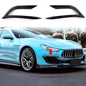 For Maserati Ghibli 2018-2022 Carbon Fiber Front Bumper Vent Eyebrow Wind Knife - Picture 1 of 6
