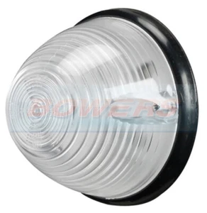 12V 24V ROUND 76mm WHITE FRONT MARKER POSITION LIGHT LAMP TRAILER CARAVAN CAR - Picture 1 of 2