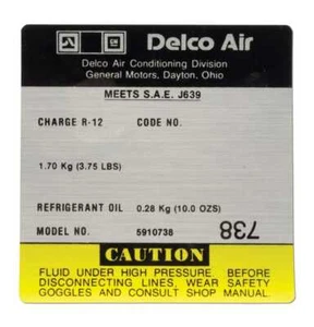 1981 A/C Compressor Decal-Delco for Chevy, GMC Truck - Picture 1 of 1