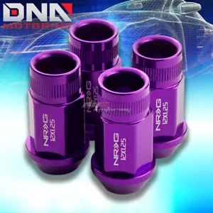4 X NRG M12 X 1.25 ANODIZED ALUMINUM RIM RACING LUGNUT/WHEEL LOCK PURPLE - Picture 1 of 1