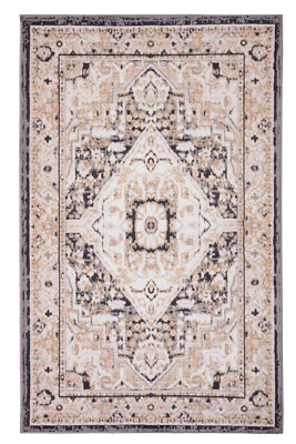 Distressed - 2'x4', Beige, Moroccan Oriental Area Rug - 509 - Image 1 of 4