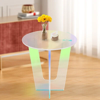 Iridescent Coffee Table Acrylic Side Table End Table For Living Room 17.7*20.3in - Image 1 of 4