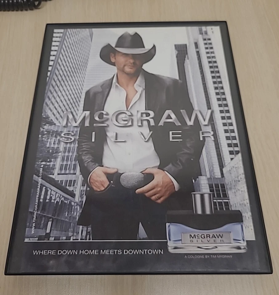 Anuncio impreso Tim Mcgraw Silver Colonia 2008 enmarcado 8,5x11   Foto 1 de 1