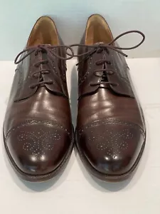 Scarpe eleganti polo Ralph Lauren marrone captoe brogue made in Italy stringate taglia 12D - Foto 1 di 9