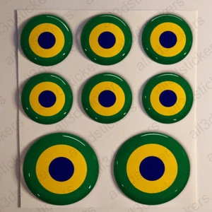 Adesivi Brasile Coccarda Resinati 3D Bandiera Tondo Aeronautica Militare - Imagen 1 de 1