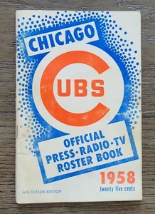 1958 Chicago Cubs Buch offizielle Presse TV Radio Dienstplan Buchmitte - Zwischensaison - Bild 1 von 7