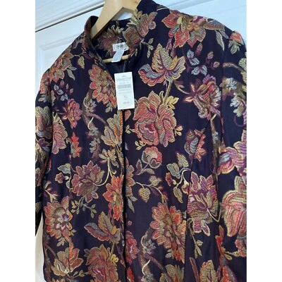 NEW Vintage Coldwater Creek Emmanuelle Tapestry Floral Jacket Blazer XL Fall - Image 1 of 4
