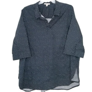 Camicetta maglione donna dentro taglia 30/32 scollo a V manica 3/4 nero a pois - Foto 1 di 10