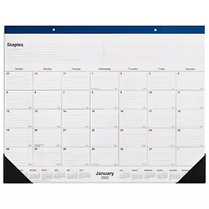 2025 Staples 22" x 17" Desk Pad Calendar Navy (ST59700-25) - Picture 1 of 8