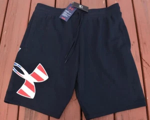 Pantalones Cortos Under Armour Para Hombre Freedom Rival con Logotipo Grande BANDERA AMERICANA NUEVOS CON ETIQUETAS - Imagen 1 de 3