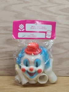 Vintage White Clown Head Blue Hair Hands/Feet with Yellow Nails & Red Hat 4.5" - Picture 1 of 8