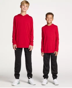 DSG Youth Boys Kids Tricot Long Sleeve Hoodietrue Scarlet Red Multi Sizes - Picture 1 of 6