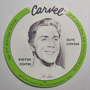 1975-76 Carvel Discs Basketball #1D Dave Cowens (Green Border) HOF