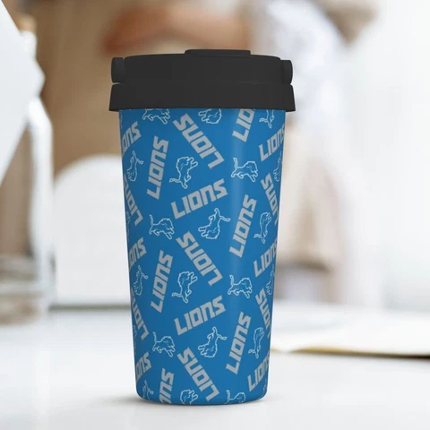 Detroit Lions Carry Insulated Print Coffee Mug Stainless Travel Mug 500ml Cover