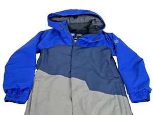 686 Youth Boys Jacket Blue Black Ski Snowboard Winter Zip Hooded Size Medium - Picture 1 of 9