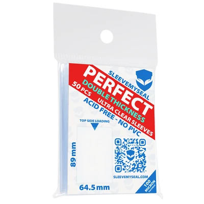 SLEEVEMYSEAL 50 Bustine protettive trasparenti perfect sleeves 64,5x89 carte doppio spessore