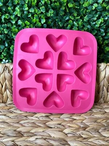 Ikea Pink Heart Ice Clube Tray Mold 12 Hearts Total 6.5" x 6" x 1" - Picture 1 of 5