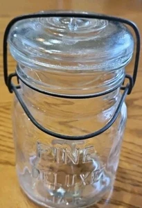 Okmulgee Okla-Pine Glas Co-Small Pint Kiefer Deluxe Glas Drahtglas 1927-1929 Vintage - Bild 1 von 8