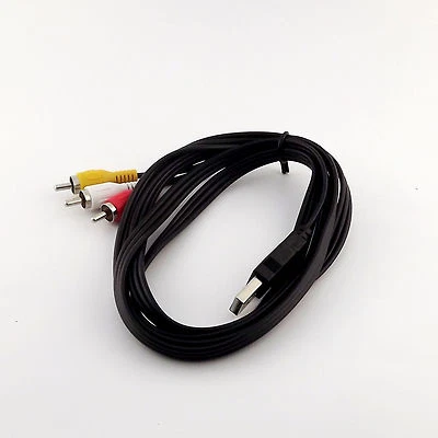 5Ft 1.5M USB 2.0 A Male to 3 RCA Male Video Audio Data AV TV Adapter Cord Cable - Image 1 of 4