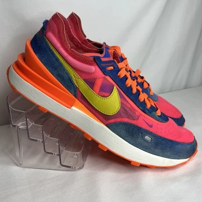 Nike Waffle Racer One Racer Blue/Bright Citron/Hyper Pink DC2533-400 Women’s 10 - Image 1 of 4