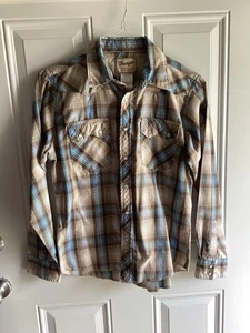 Camisa a Presión Wrangler Western Azul/Beige Juvenil XL (14-16) Perla. - Imagen 1 de 5