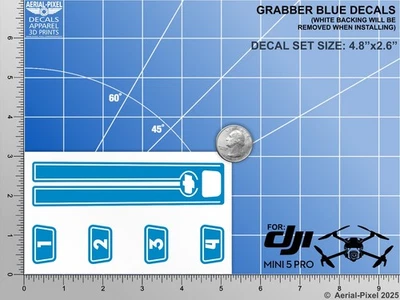 DJI Mini 5 Pro Racing Stripes With Battery Decals Number #1-4 Sticker Skin - Image 1 of 3