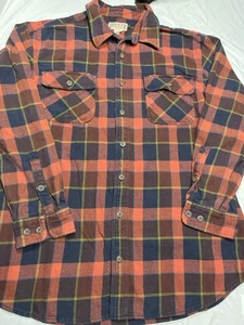 Duluth Trading Herren Hemd XL Tall Trim Fit orange blau Flanell kariert Tasche - Bild 1 von 7