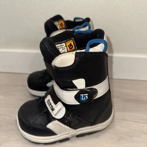 Burton Kinder Grom Snowboardschuhe Jugend Gr. 13C blau schwarz weiß Snowboard - Bild 1 von 23