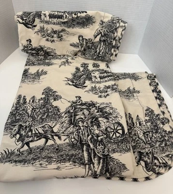 Lot Of 3 Waverly Toile Garden Room Black Cream Toile Pillows Sham Standard 24x20 - Image 1 of 4