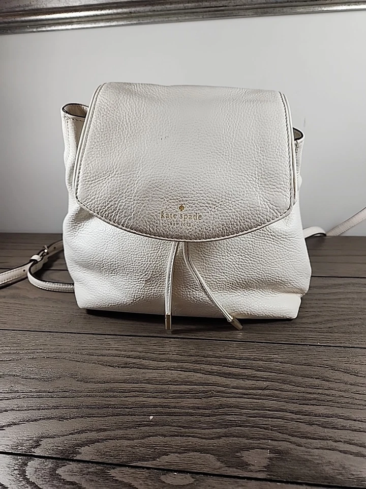 Mini Mochila Kate Spade Cuero Blanco Guijarro Foto 1 de 4