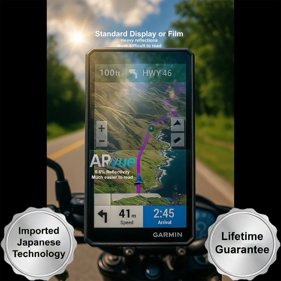 Protectores de pantalla antirreflectantes ARvue Premium - Garmin Zumo XT2 (paquete de 2) Foto 1 de 4