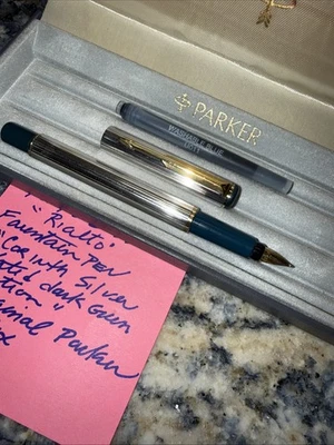 Parker 88 Rialto Silver Plated Set Fountain Pen & Box UK SERVICED - Image 1 of 4