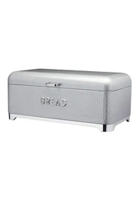 KitchenCraft Steel Bread Bin Grey Kitchen Food Storage with Lid Retro - Picture 1 of 16