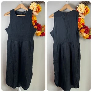 Vestido midi diario prAna para mujer Seakissed PEQUEÑO en negro algodón Dobby Jersey - Imagen 1 de 9