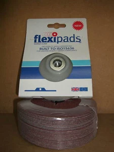 115mm Angle Grinder Backing Pad and 25 x 80 Grit Fine Red Fibre Sanding Discs - Picture 1 of 1