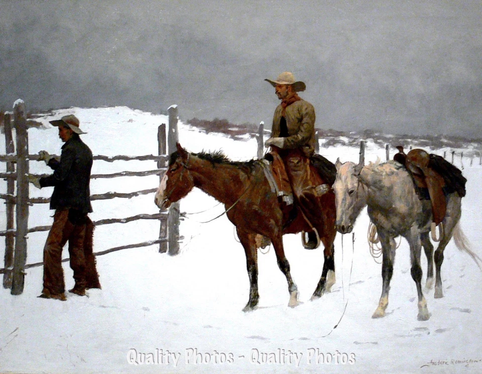Impresión fotográfica Fall of the Cowboy 8,5x11" Frederic Remington arte caballos cerca oeste Foto 1 de 1