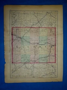 Antique 1873 Atlas Map ~ CALHOUN & JACKSON County, MICHIGAN ~ Old Authentic - Picture 1 of 3