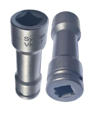 SYSKAN Steckschlüssel, Stecknuss SW 17 mm, Innenvierkant, Schlagschrauber Antrieb 1/2"