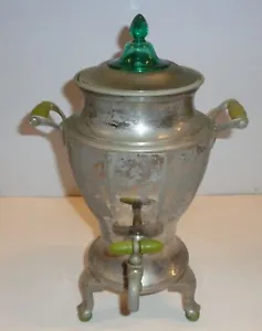M60 Antique Landers Frary Clark UNIVERSAL Coffee Percolator URN Green Top🔴READ - Picture 1 of 12