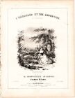 I Wandered by the Brookside, 1855-1857 Antique Lithographed Sheet Music