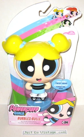 THE POWERPUFF GIRLS Bubbles Bulle 5" Action Eyes Doll Cartoon Network BRAND NEW Cover