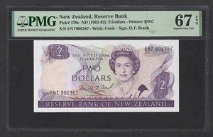 New Zealand 2 Dollars ND(1981-92) P170c Uncirculated Grade 67 - Picture 1 of 2